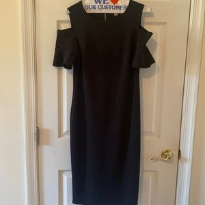 Calvin Klein off shoulder ruffle arm dress